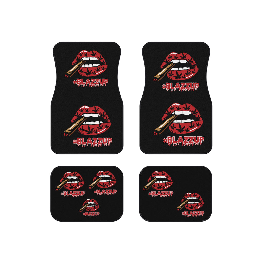 Bold Lip-Printed Car Mats, Stylish Auto Floor Mats, Trendy Car Accessories, Unique Gift for Car Lovers, #BLAZZUP Design