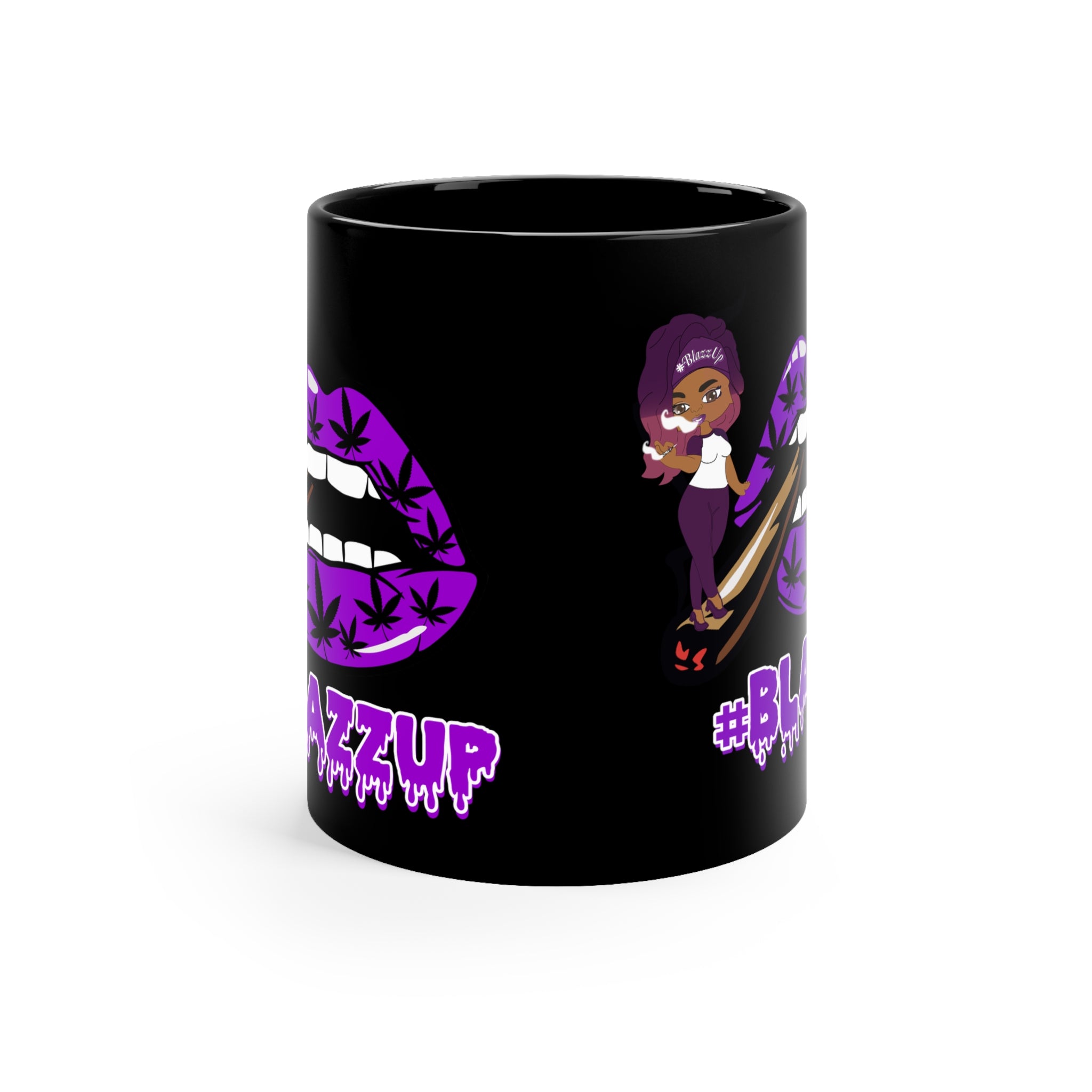 "Blackout" Wake And Bake Purple #Blazzup Classy Drip Coffee Mug, 11oz