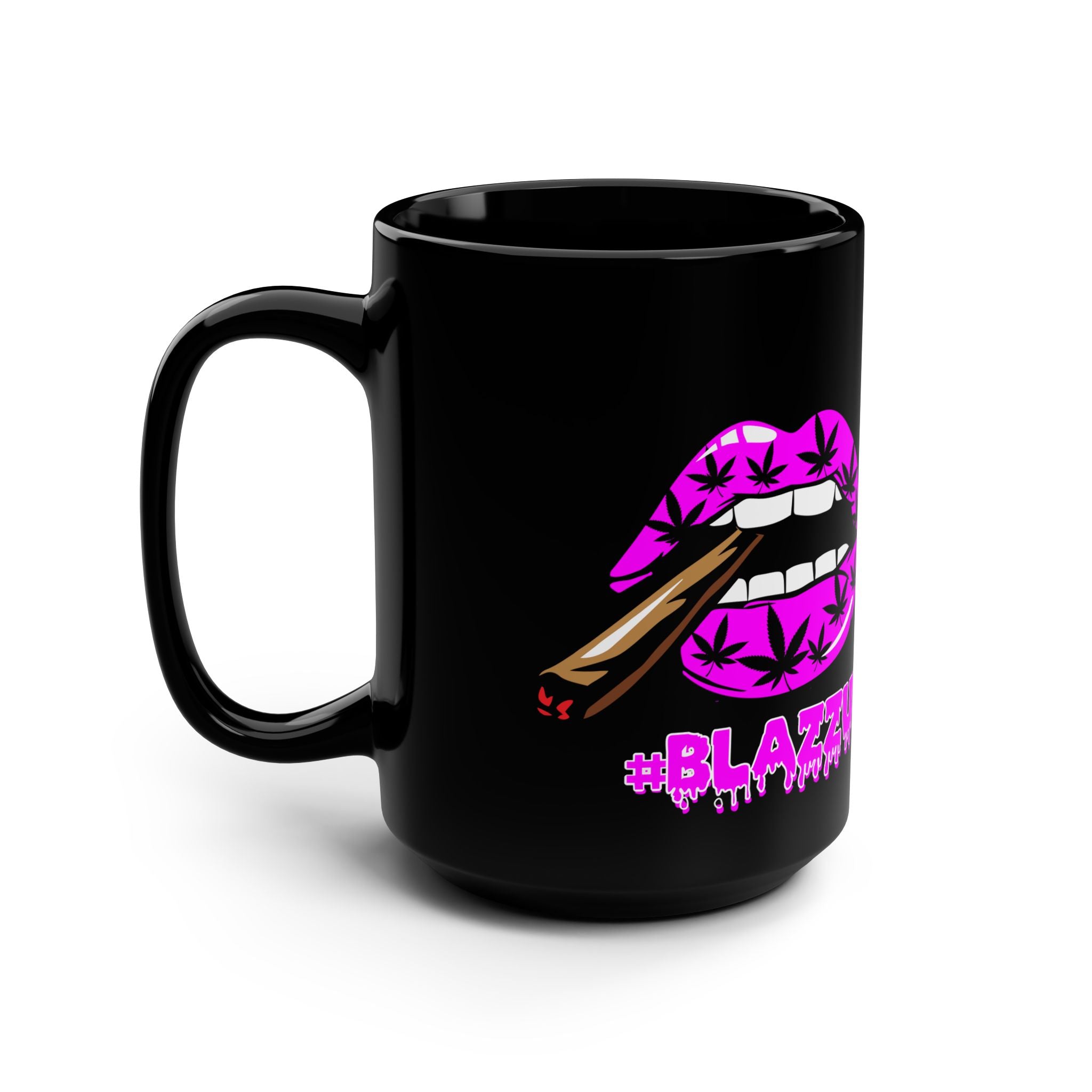 Pink/Black #Blazzup  Mug, 15oz