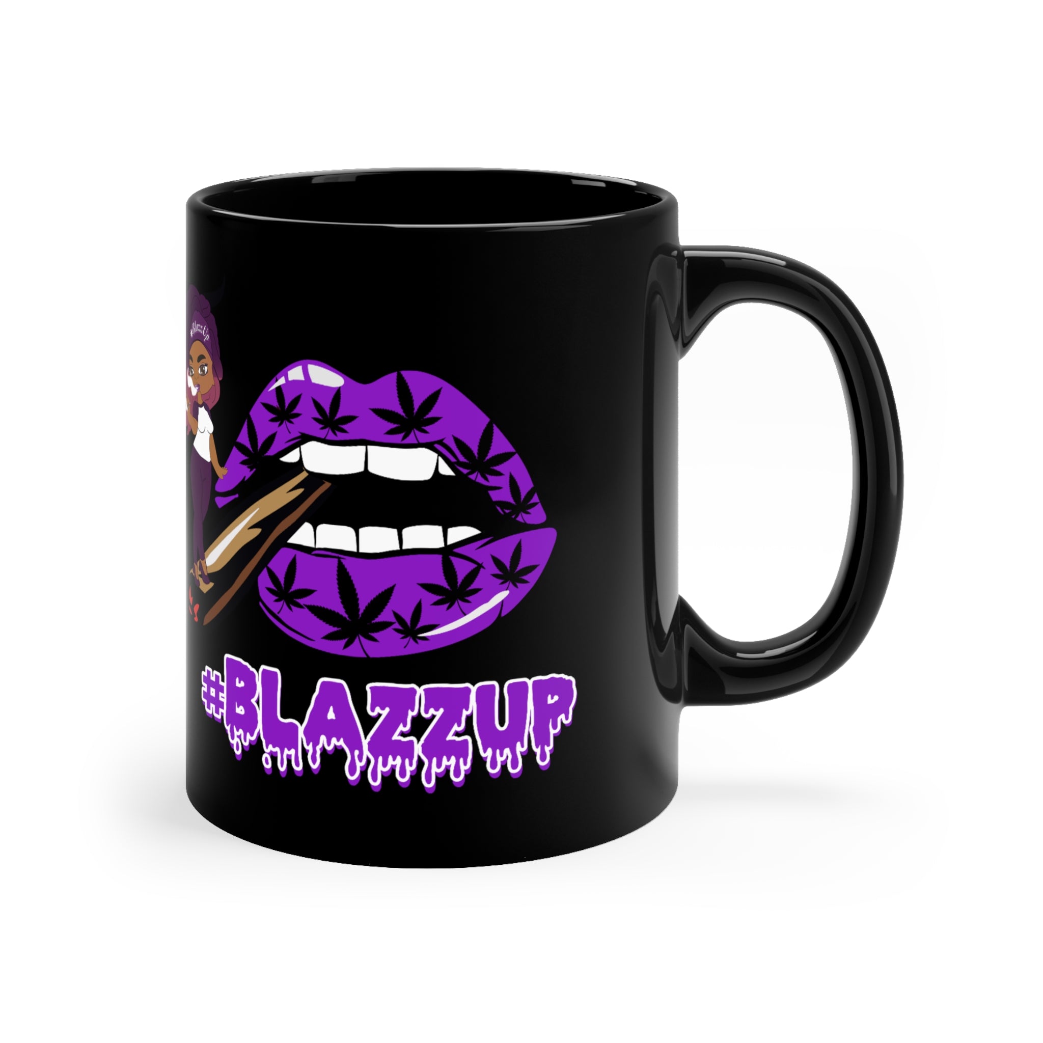 "Blackout" Wake And Bake Purple #Blazzup Classy Drip Coffee Mug, 11oz