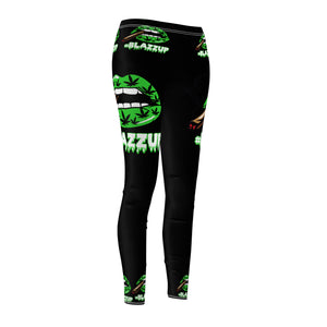 #Blazzup Green Spooky Drip white letters Women's Cut & Sew Casual Leggings