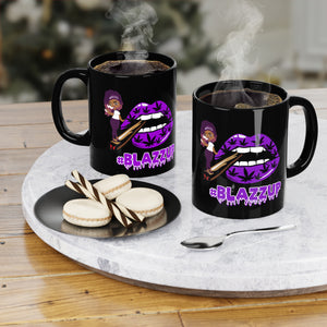 "Blackout" Wake And Bake Purple #Blazzup Classy Drip Coffee Mug, 11oz