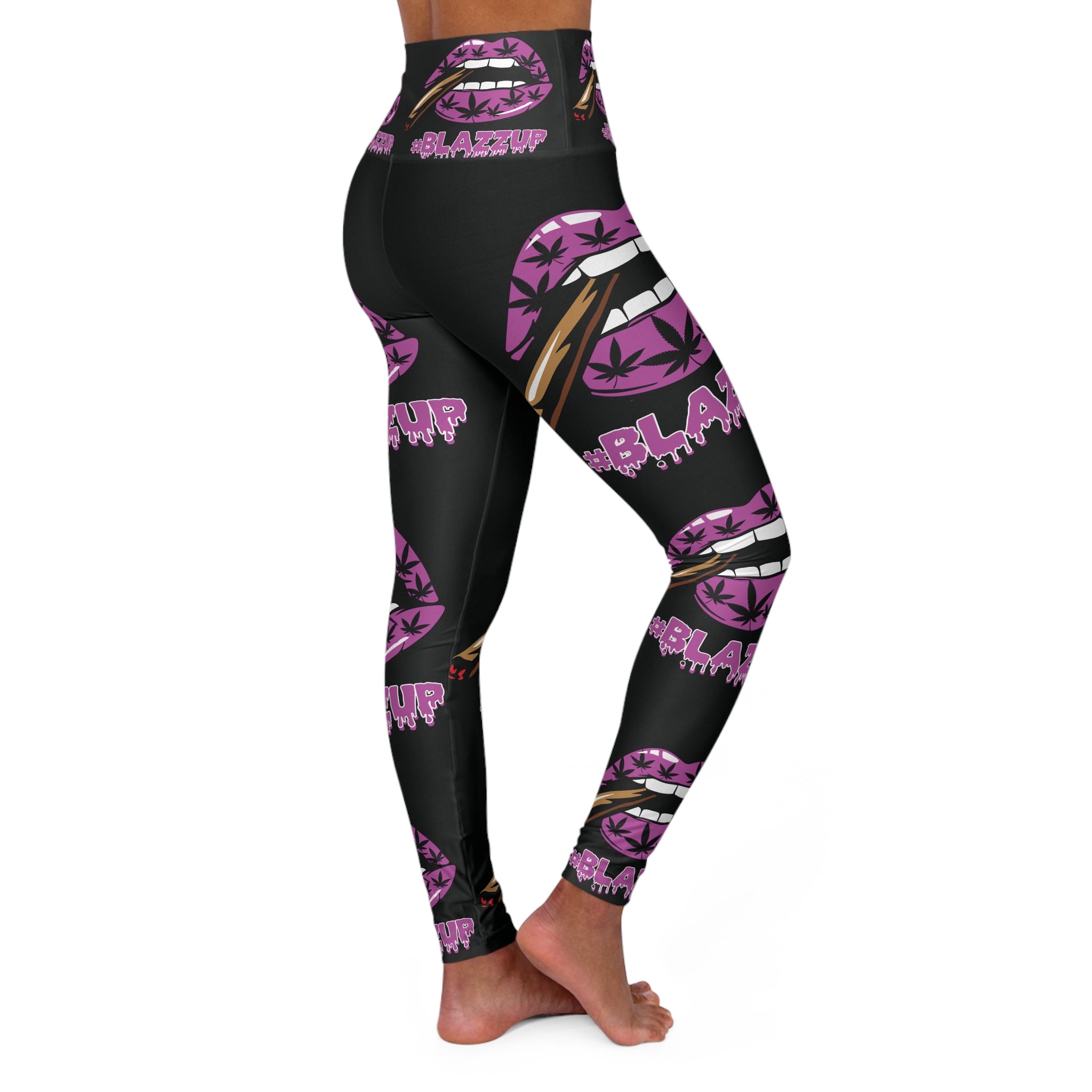 Pink #Blazzup High Waisted Yoga Leggings