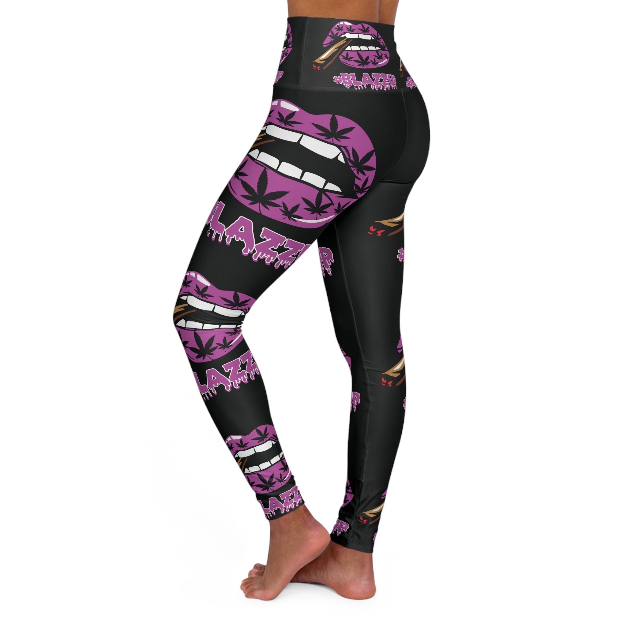 Pink #Blazzup High Waisted Yoga Leggings