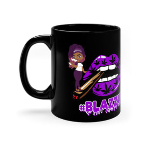 "Blackout" Wake And Bake Purple #Blazzup Classy Drip Coffee Mug, 11oz