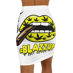 Yellow #Blazzup Spooky Print Women's Mini Skirt