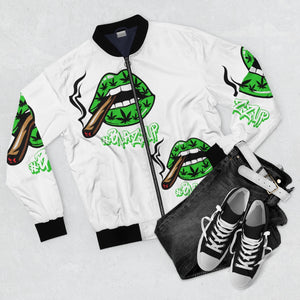 #Blazzup Green White letter Bomber Jacket