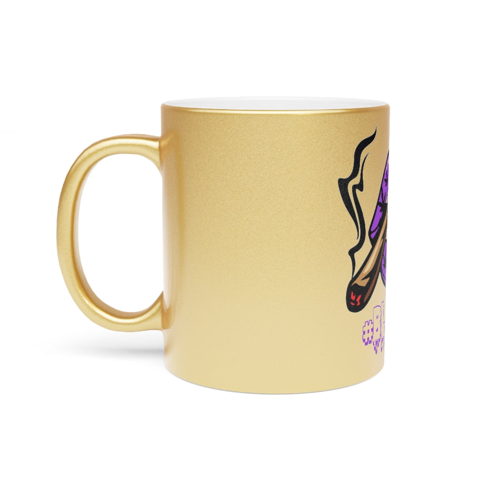 Purple #Bkazzup Spooky drip  Metallic Mug (Silver / Gold)