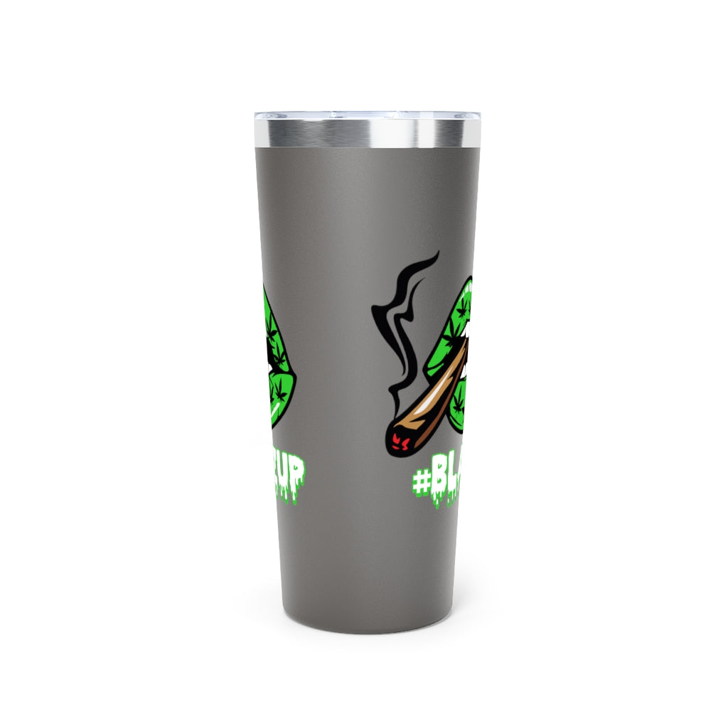 Green #Blazzup white letters Copper Vacuum Insulated Tumbler, 22oz