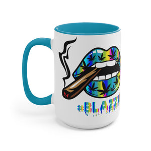 Rainbow #Blazzup Two-Tone  Mugs, 15oz