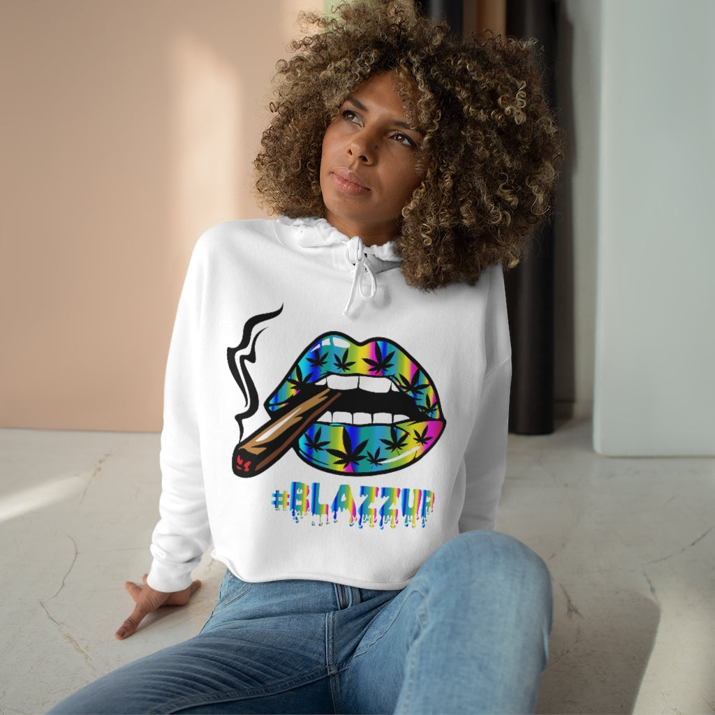 Rainbow #Blazzup Crop Hoodie