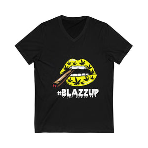 #Blazzup Yellow Spooky drip Unisex Jersey Short Sleeve V-Neck Tee