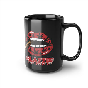 Red/Black #Blazzup Mug, 15oz