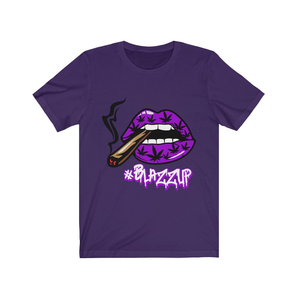 Purple #Blazzup Classy Drip white letter Unisex Jersey Short Sleeve Tee