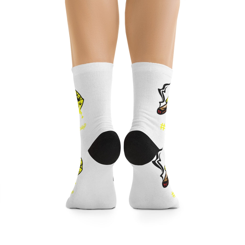 #Blazzup Yellow Crazy Drip DTG Socks