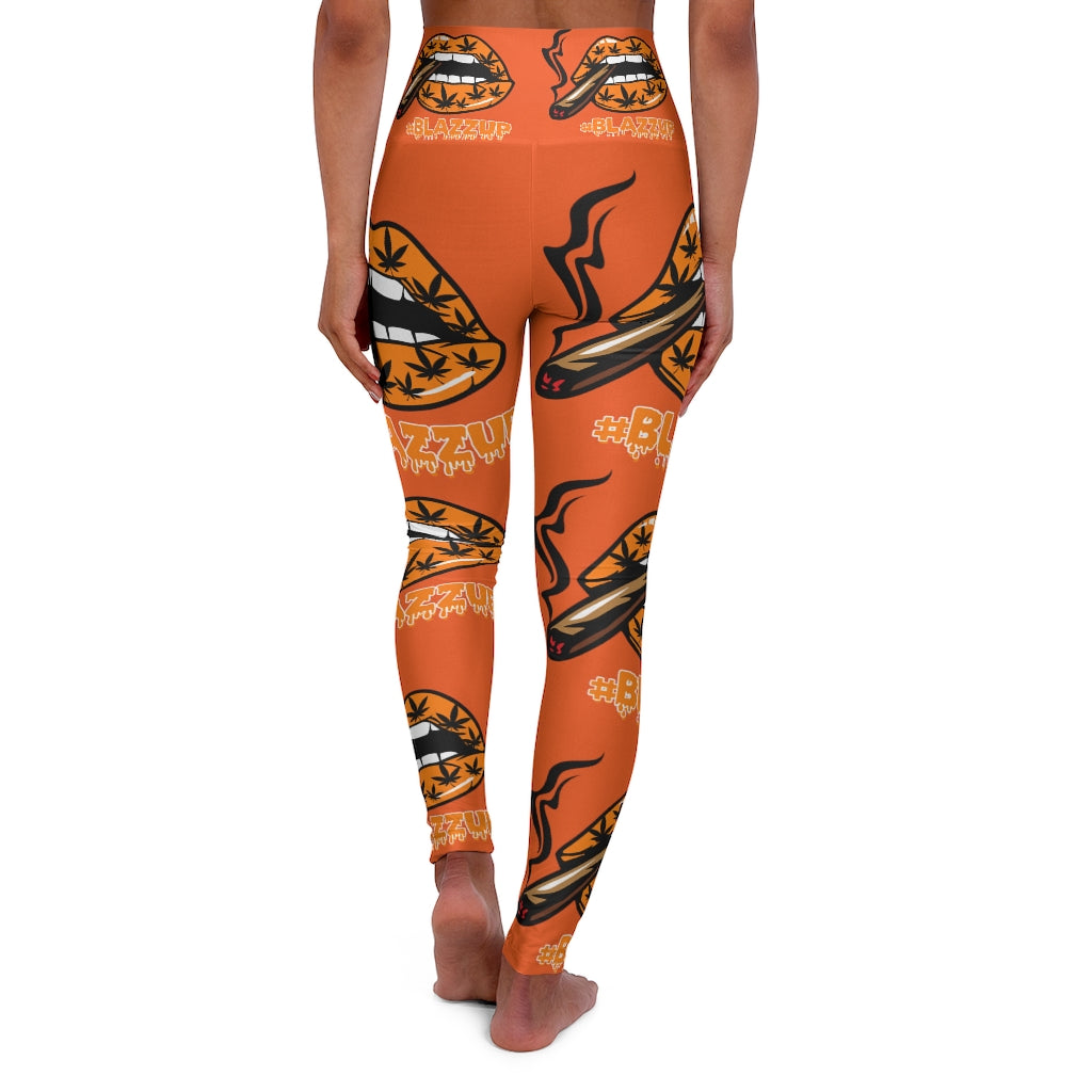 Orange High Waisted Yoga Leggings