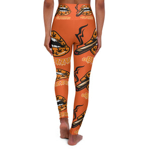 Orange High Waisted Yoga Leggings