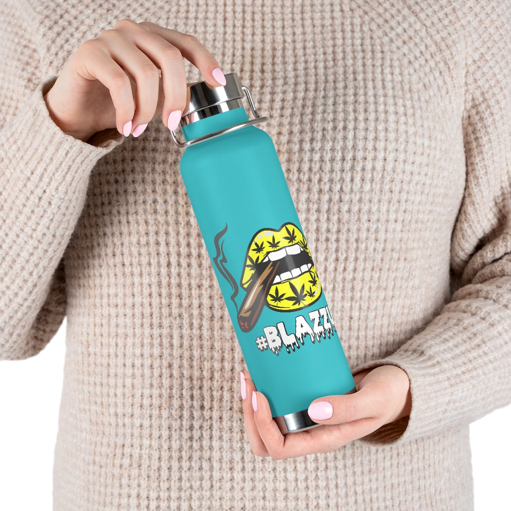 #Blazzup Yellow/white drip 22oz Vacuum Insulated Bottle