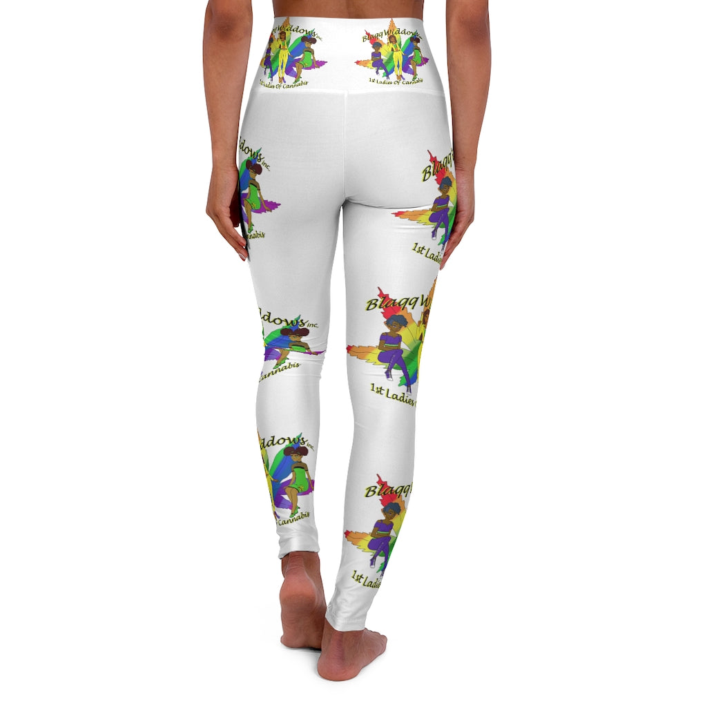 1st Ladies Of Cannabis Rainbow Leaf High Waisted Yoga Leggings