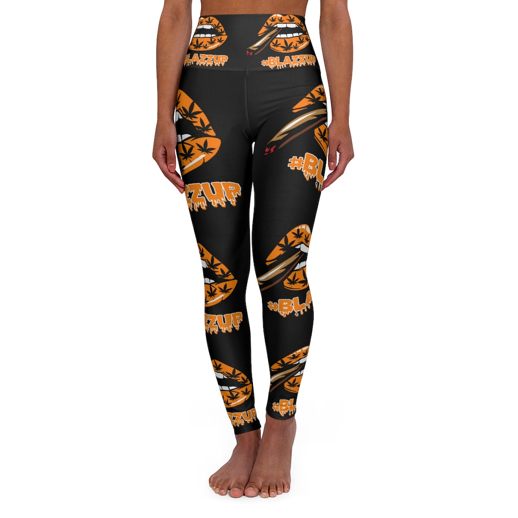 Orange High Waisted Yoga Leggings