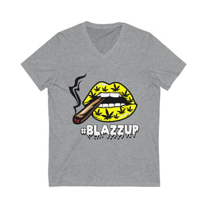 #Blazzup Yellow Spooky drip Unisex Jersey Short Sleeve V-Neck Tee