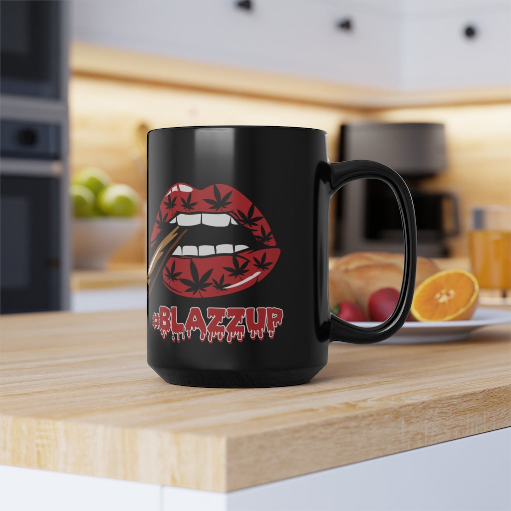 Red/Black #Blazzup Mug, 15oz