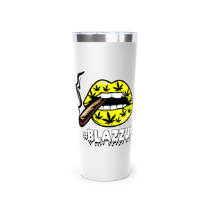 Yellow #Blazzup Copper Vacuum Insulated Tumbler, 22oz