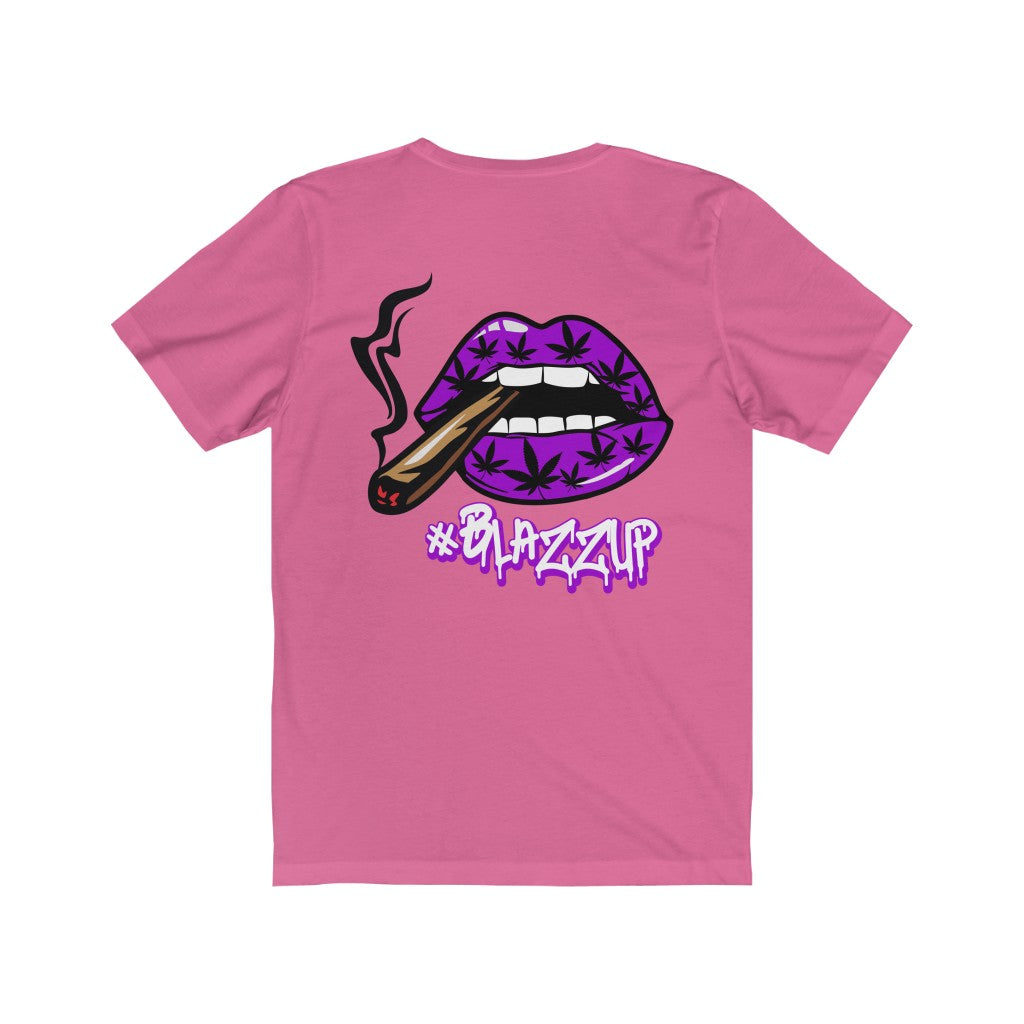 Purple #Blazzup Classy Drip white letter Unisex Jersey Short Sleeve Tee