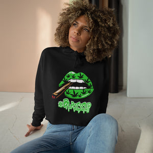 #blazzup Classy drip Green Crop Hoodie