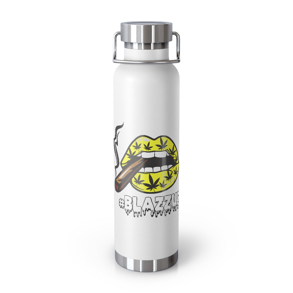 #Blazzup Yellow/white drip 22oz Vacuum Insulated Bottle