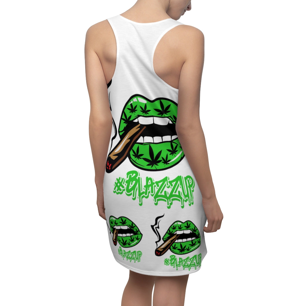 Green Classy Drip Women's Cut & Sew Racerback Dress