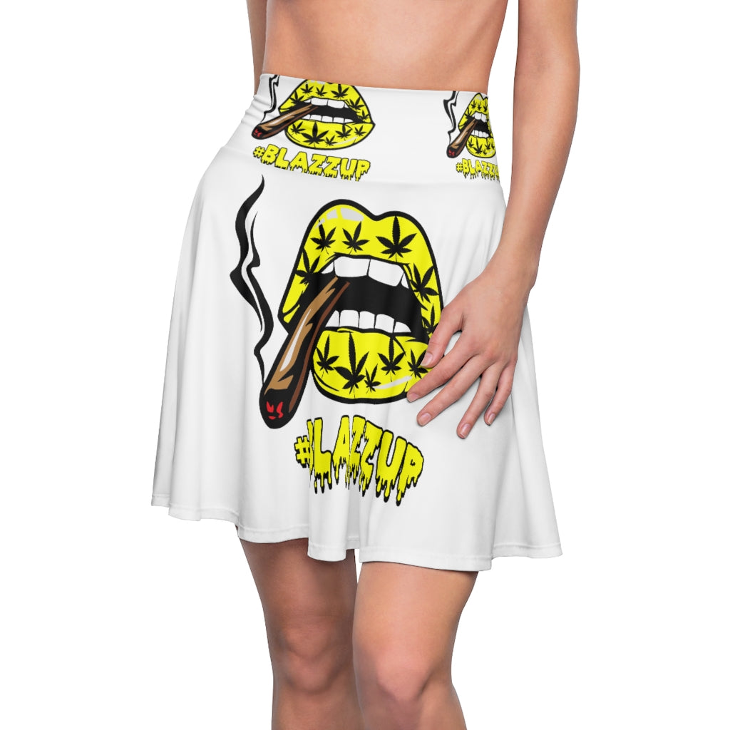 Yellow #Blazzup  Spooky Drip Women's Skater Skirt