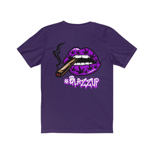 Purple #Blazzup Classy Drip white letter Unisex Jersey Short Sleeve Tee