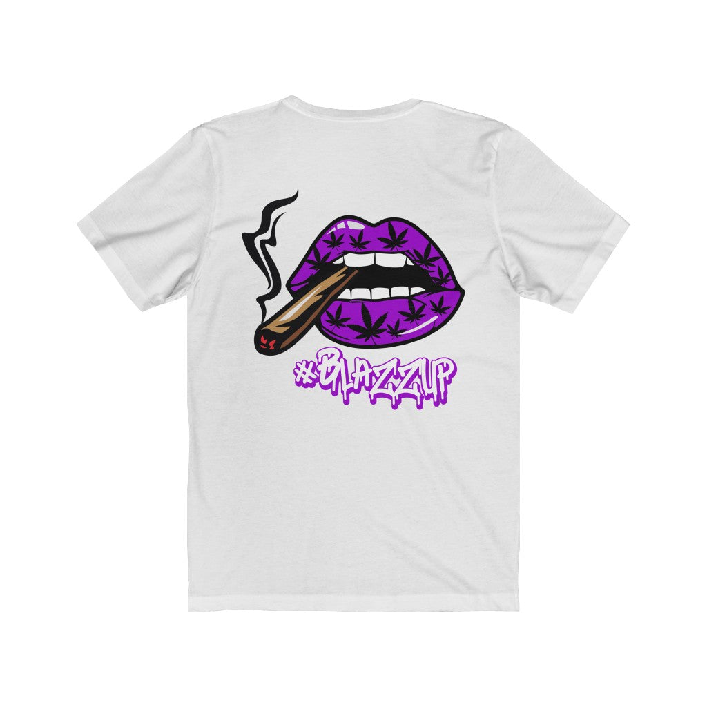 Purple #Blazzup Classy Drip white letter Unisex Jersey Short Sleeve Tee