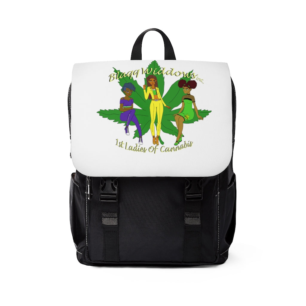 1st Ladies Of Cannabis Green Leaf Shoulder Backpack