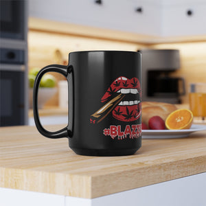 Red/Black #Blazzup Mug, 15oz