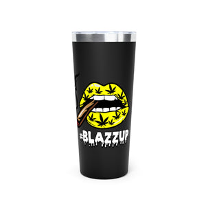 Yellow #Blazzup Copper Vacuum Insulated Tumbler, 22oz