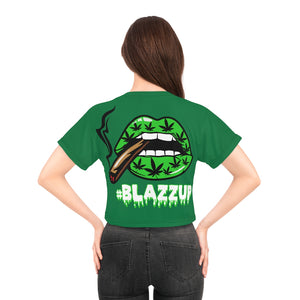 Green Blazzup Crop Tee