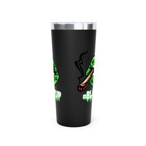 Green #Blazzup white letters Copper Vacuum Insulated Tumbler, 22oz