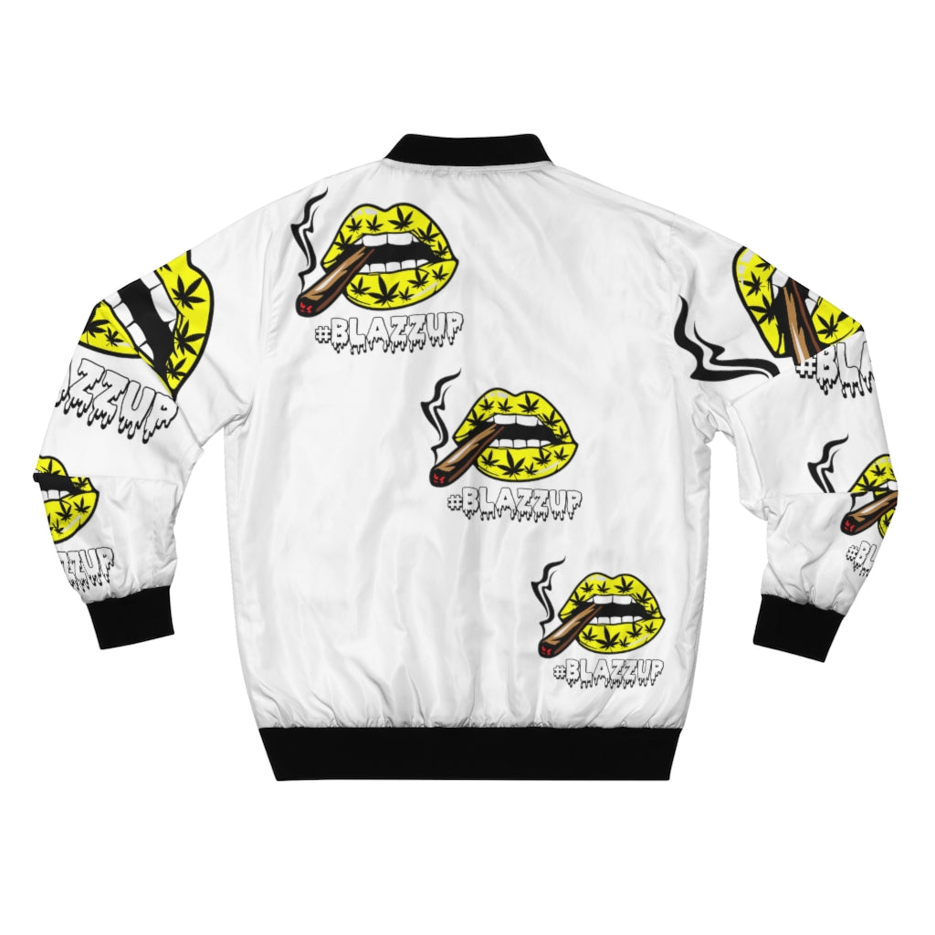 #Blazzup Yellow White Letter  Bomber Jacket