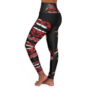 Red High Waisted Yoga Leggings