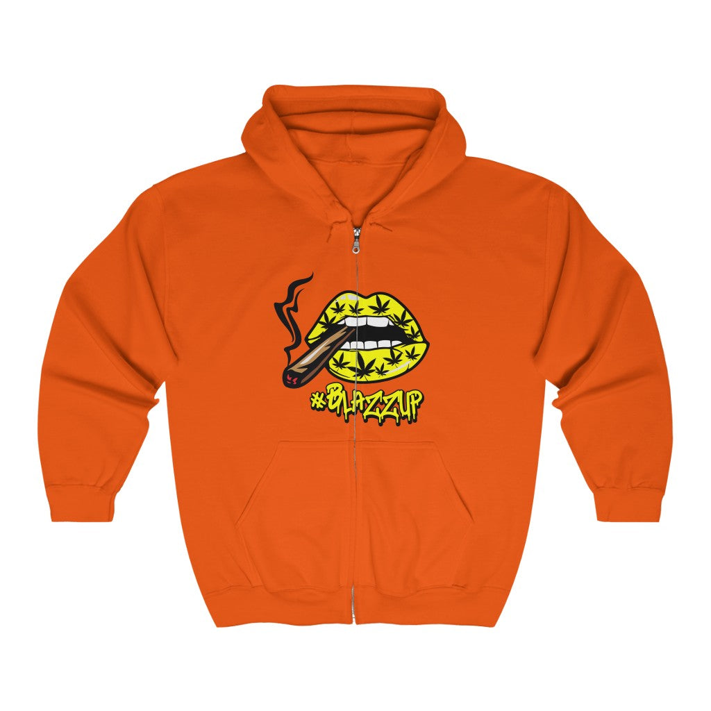 #BlazzUP Classy Drip Yellow  Unisex Heavy Blend™ Full Zip Hooded Sweatshirt