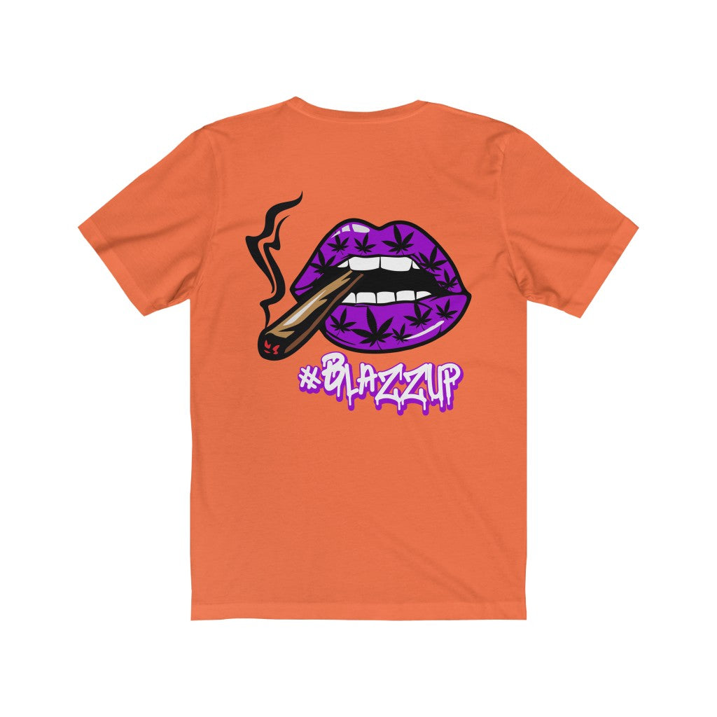 Purple #Blazzup Classy Drip white letter Unisex Jersey Short Sleeve Tee