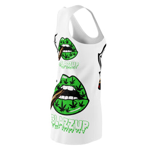 Green #Blazzup Spooky Drip Women's Cut & Sew Racerback Dress