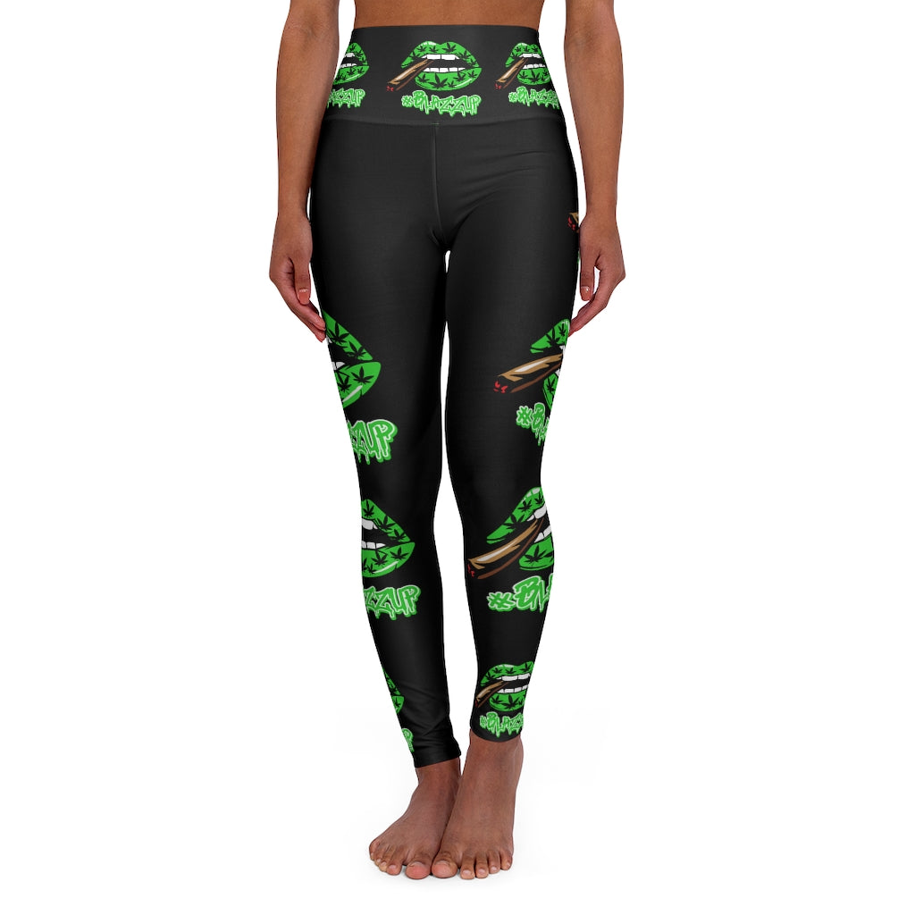 #Blazzup Green Classy Drip High Waisted Yoga Leggings