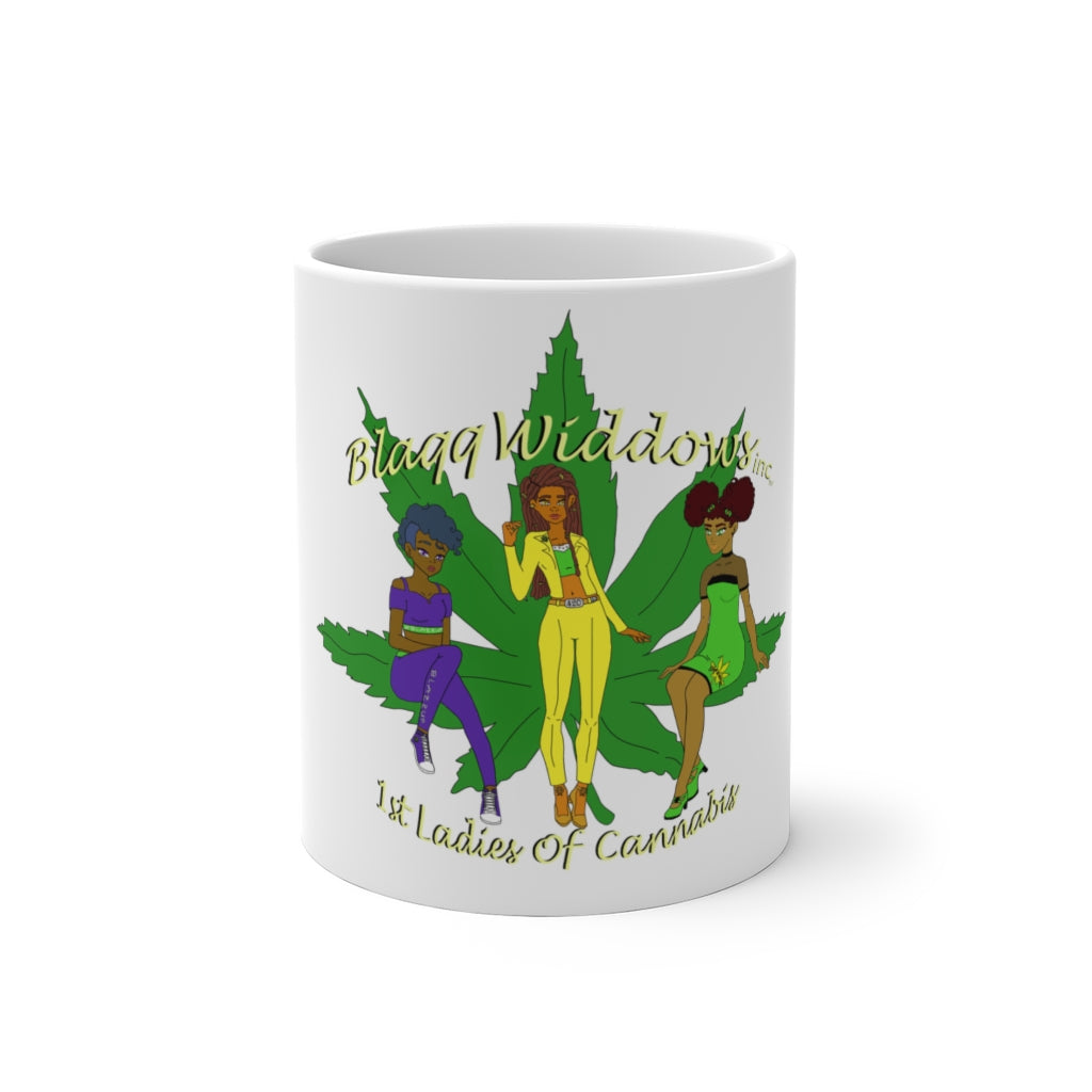 1st Ladies Of Cannabis Green leaf Color Changing Mug