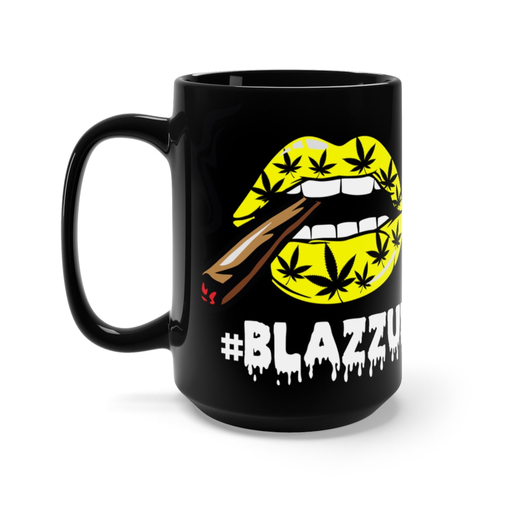 "Blackout" #Blazzup Yellow Spooky Drip White Letters  Mug 15oz