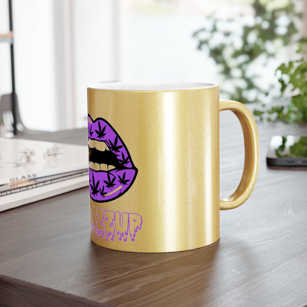 Purple #Bkazzup Spooky drip  Metallic Mug (Silver / Gold)