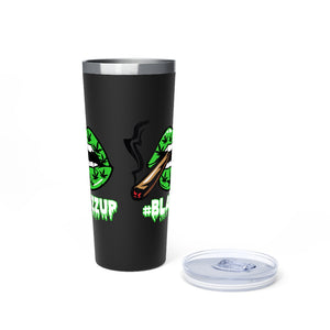 Green #Blazzup white letters Copper Vacuum Insulated Tumbler, 22oz