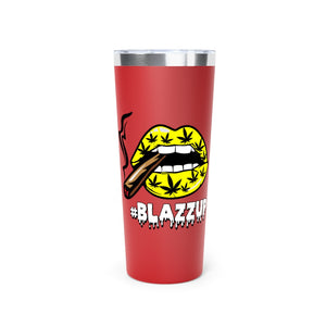 Yellow #Blazzup Copper Vacuum Insulated Tumbler, 22oz